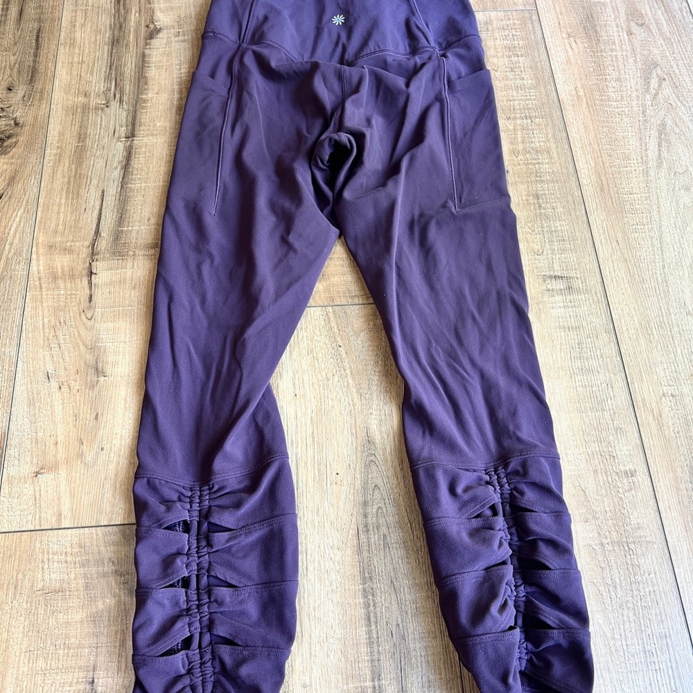 Athleta Purple Ruched Leggings